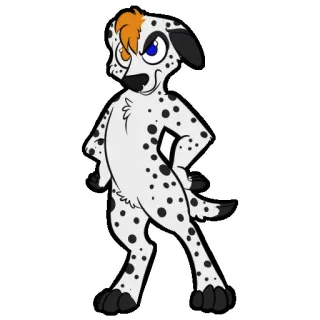 😡 1858e71a dalmatian, dog, furry, cartoon, anthropomorphic, character, animal telegram sticker