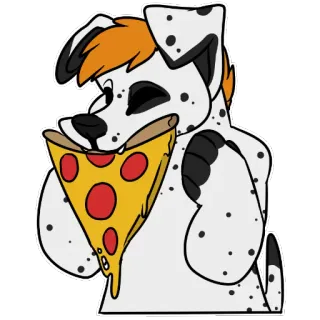🍕 3a59ff26 dog, pizza, food, cartoon, animal, dalmatian telegram sticker