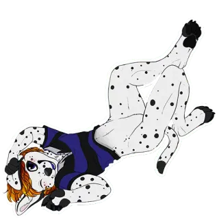 🐾 433d033b furry, dog, anthropomorphic, animal, dalmatian, relaxed, cartoon telegram sticker