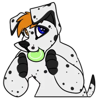 🎾 462aae08 dog, dalmatian, cartoon, animal, pet, tennis ball, furry, drawing telegram sticker
