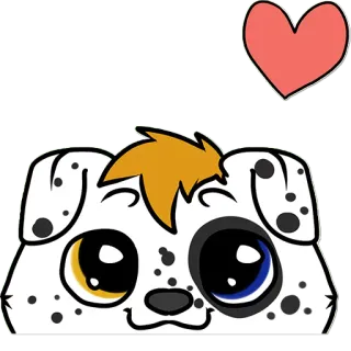 ❤ 6b217912 dog, puppy, cute, animal, heart, cartoon telegram sticker