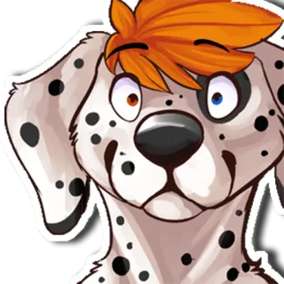 😳 6edca6c6 dog, dalmatian, furry, cartoon, animal, pet telegram sticker