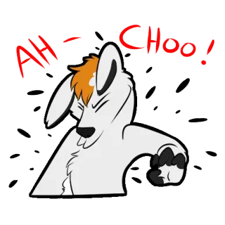 🤧 83230fa6 AH-CHOO! sneeze, animal, cartoon, illness, allergy, itchy telegram sticker