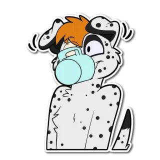 ☕ 95cd83e5 dog, cartoon, drinking, cute, spot, funny telegram sticker