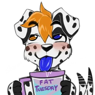 🍻 df40d0ee FAT TUESDAY dog, dalmatian, cartoon, fat tuesday, mardi gras telegram sticker