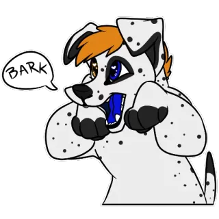 😛 e8f9990a BARK dog, furry, cartoon, pet, animal, bark, speech bubble telegram sticker