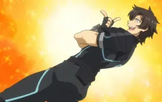 🤩 5f0dcf2a anime, karakter, tersenyum, berpose telegram sticker