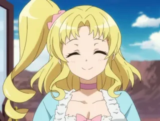 😊 b2c7f594 anime, karakter, rambut pirang, tersenyum, imut telegram sticker