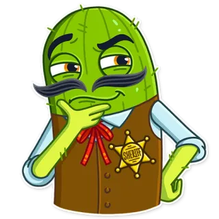 🤔 387bb26f Sheriff kaktus, sherif, western, lencana, kumis telegram sticker