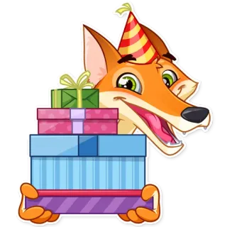 🎁 8a696c12 rubah, hadiah, kado, ulang tahun, perayaan, pesta telegram sticker