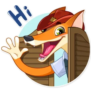 ⚪️ 404870df Hi Fuchs, Cartoon, Gruß, Tier, Hallo telegram sticker