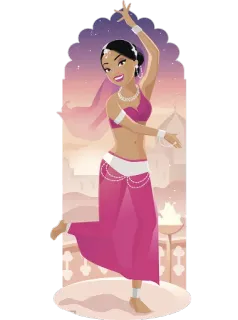 💃 3efbbc23 춤, 벨리댄스, 일러스트, 여자, 인도 telegram sticker