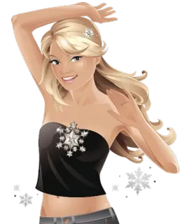 💃 4173387d 금발, 소녀, 반짝이, 귀여운, 패션 telegram sticker