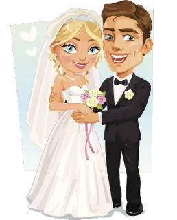 🧖‍♀ 73967229 결혼식, 신부, 신랑, 결혼, 커플 telegram sticker