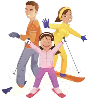 ⛷ 90a88056 가족, 스키, 겨울, 눈, 레크리에이션, 활동 telegram sticker