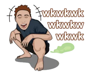 🤣 327aefff kwkwkwkwkwk śmieszne, przykucnąć, śmiech, wyraz, żart telegram sticker