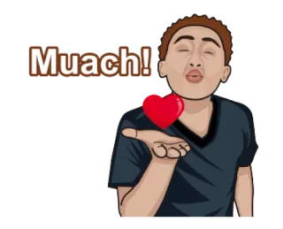 😘 38f04602 Muach! pocałunek, miłość, serce, kreskówka, wyrażenie telegram sticker