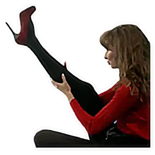 👠 5ae41b97 woman, legs, heels, fashion, red, portrait, adult, sexy telegram sticker
