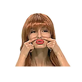 👄 985fe7f4 woman, fingers, nose, funny, lips, hair telegram sticker
