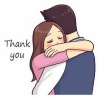 ❤️ 18e3d837 Thank you merci, couple, câlin, gratitude, relation, amour whatsapp sticker