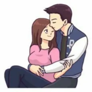 ❤️ 3956b4d7 couple, amour, romance, affection, dessin animé, relation whatsapp sticker