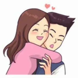 ☺️ dd453ac9 couple, amour, câlin, dessin animé, romance, affection, relation whatsapp sticker