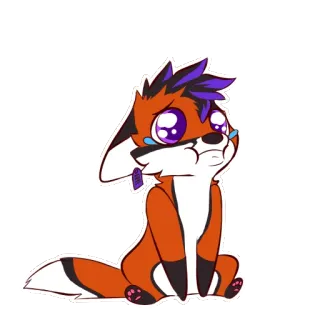 🌈 1b11c952 여우, 퍼리, 만화, 귀여운, 스티커, 슬픈 telegram sticker