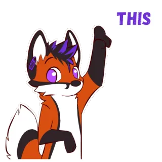 🌈 26695a6e THIS 여우, 스티커, 동물, 만화, 털 telegram sticker