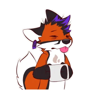 🌈 55bf147d 여우, 커피, 만화, 졸린, 털복숭이 telegram sticker