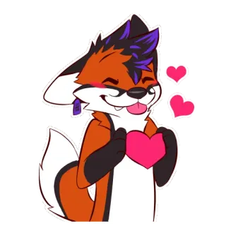 🌈 7357aace 여우, 의인화, 하트, 만화, 동물 telegram sticker
