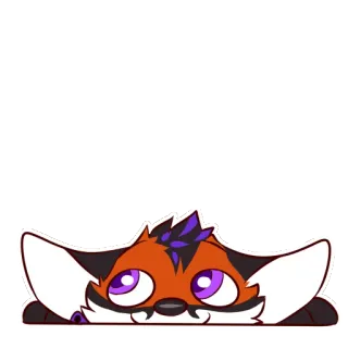 🌈 78853244 여우, 엿보기, 동물, 귀여운, 만화 telegram sticker