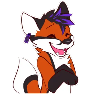 🌈 7b6f97d4 여우, 인수, 퍼리, 만화, 동물, 미소 telegram sticker