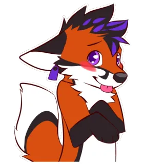 🌈 bf266843 퍼리, 여우, 동물, 만화, 귀여운, 홍조, 캐릭터 telegram sticker