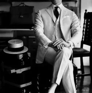 🕳 2b945dcd 西装, 男人, 正装, 风格, 帽子, 肖像 telegram sticker