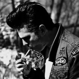 🕳 532fd2ec Reserved Horton Heat 摇滚比利, 香烟, 夹克, 蓬巴杜, Horton Heat telegram sticker