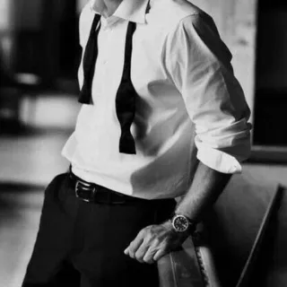 🕳 667e3e69 男人, 正装, 领结, 手表, 黑白 telegram sticker