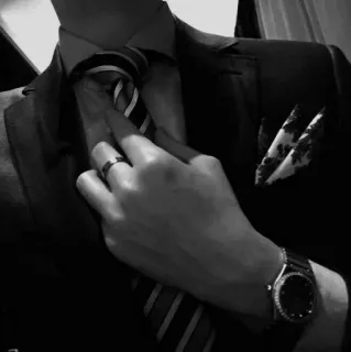 🕳 6aa469e8 西装, 领带, 手表, 手, 戒指, 正装, 商务 telegram sticker