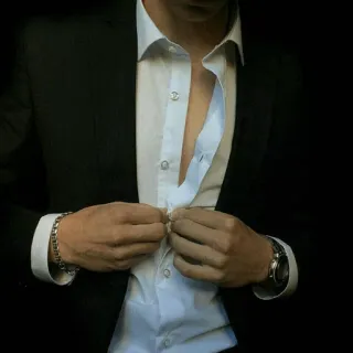 🕳 994efa99 男人, 西装, 衬衫, 扣纽扣 telegram sticker