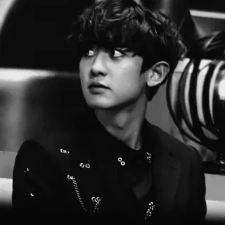 🕷 2c9b753b мужчина, черно-белое, портрет, k-pop, айдол whatsapp sticker