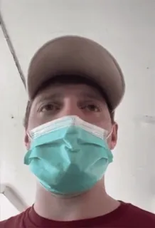 🤤 5efa1b6a person, man, face mask, covid, headshot, hat, portrait telegram sticker