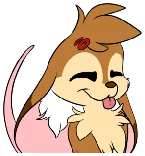 😜 4cf387b3 zwierzę, kreskówka, słodki, pies, język telegram sticker