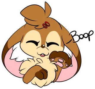 👉 8d9c541e Boop Kreskówka, Zwierzę, Słodkie, Boop, Królik, Szczęśliwy, Kawaii telegram sticker