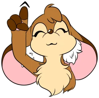 🔝 a5d7092c kreskówka, zwierzę, futrzak, słodki, ilustracja, palec, wskazywanie telegram sticker