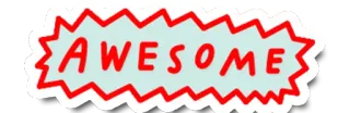 👐 24a98009 AWESOME awesome, cool, statement, positive, message telegram sticker
