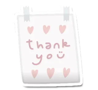 😊 9560ae30 thank you thank you, gratitude, hearts, cute, appreciation, note telegram sticker
