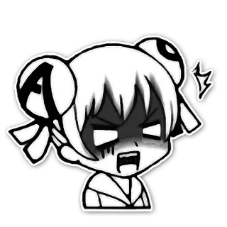 😨 c4f270f9 Anime, Enojado, Chibi, Dibujo animado, Pegatina, Manga, Expresión telegram sticker