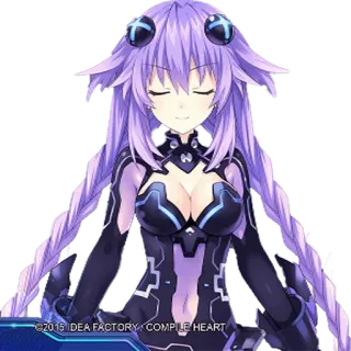 😁 7a830044 Neptune Hyperdimension Neptunia ©2015 IDEA FACTORY / COMPILE HEART Anime, Videogioco, Capelli viola, Waifu telegram sticker