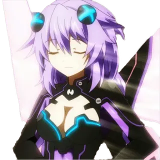 😌 befbbd18 Neptune Hyperdimension Neptunia Anime, Manga, capelli viola, videogioco, personaggio, Neptune telegram sticker