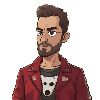 😈 1e07ce47 man, cartoon, portret, jas, boos, serieus telegram sticker