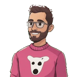 😉 80a7e0ea man, portret, bril, trui, schattig, cartoon, avatar telegram sticker